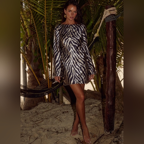 Zebra Print Mini Dress - Picture 2 of 5